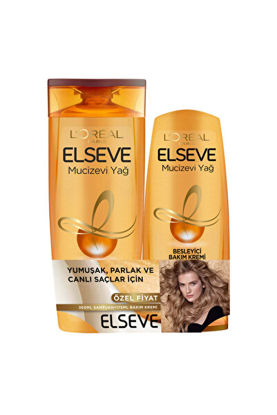 ELSEVE Mucizevi Yağ Şampuan 360 Ml + Saç Bakım Kremi 175 Ml İkili Set