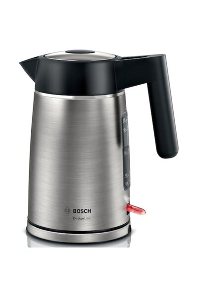 Bosch DesignLine TWK5P480 Electric Kettle, 1.7L, 2400W, Silver/Black