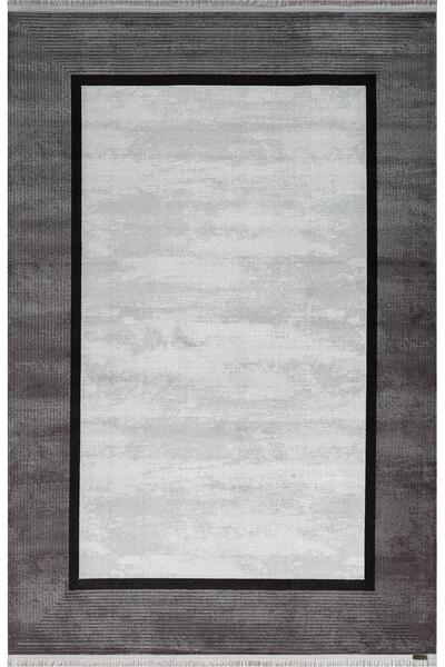 Karmen Halı Trend 4101 Gri Oval Akrilik Pamuk Yumuşak Modern Mutfak Yatak Oda...