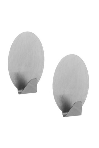 Bibilel Kids Set 2 cârlige ovale multifuncționale pentru perete sau ușă, 8 x 5 cm, oțel inoxidabil, JMB-BBL6725