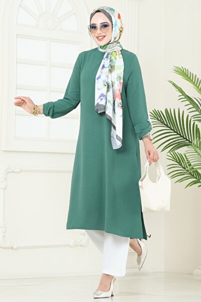 ModaMerve Yandan Yırtmaçlı Tesettür Takım 1994FON792-MS Mint