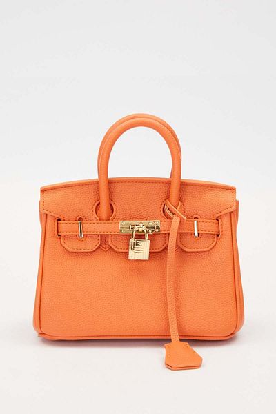 Levidor Square Handbag with Orange Accessory Detail