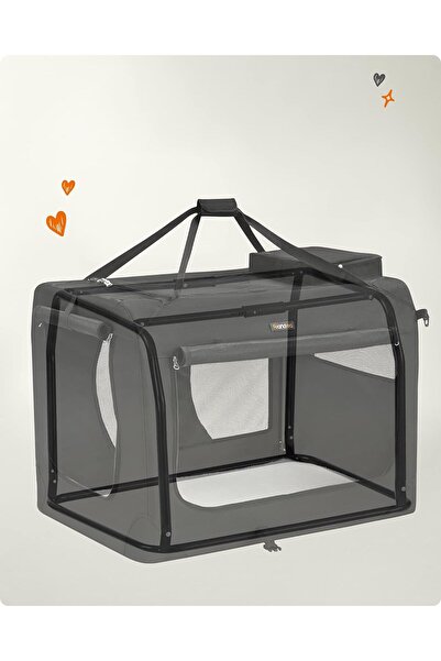 feandrea Geantă de transport pentru animale de companie, pliabilă, din material textil, mărimea XXL, 102x69x69cm, neagră