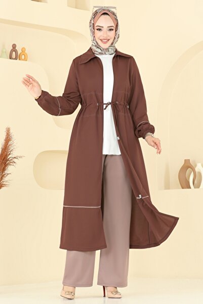 ModaMerve Beli Tünelli İkili Takım 421DVL817-MS Kahve