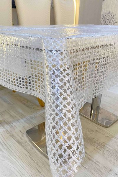 Rona Home Wicker Pattern Transparent Pvc Coated Erasable Waterproof Table Cloth – Silver Gray