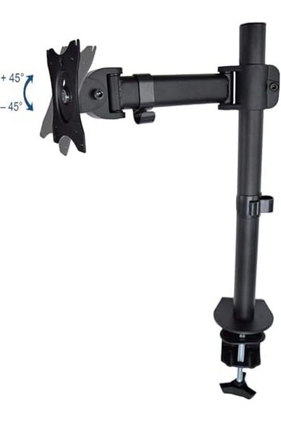 Shopi Single Desk Monitor Stand with Clamp for LCD LED Computer Displays 13 to 27 Inch-Heavy Duty Lift Art