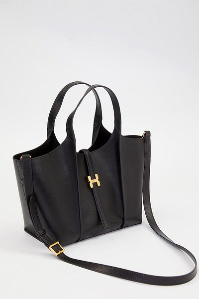Levidor Black Strap Lock Detail Handbag