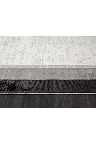 Karmen Halı Dark Dk002g Gri Halı Antrasit Kenar Çerçeveli Akrilik Tozuaz Modern Salon Halısı Yatak Odası