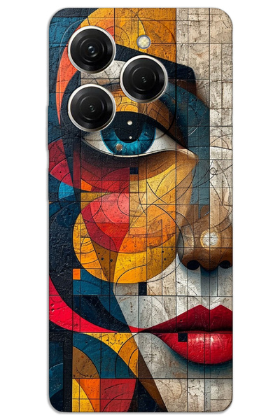MRCİLETİSİM Tecno Spark 20 Pro 5g Case Hd Pattern Printed Back Cover - Art Face