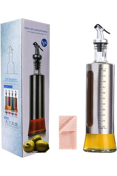 Generic Oil Dispenser Bottles Glass Oil Bottle and Vinegar Pouring Dispenser, Condiment Set, Seaso
