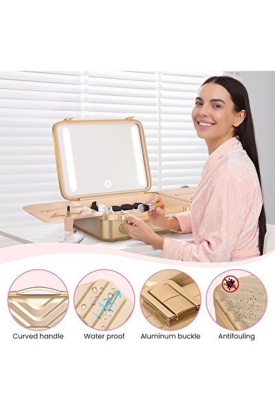 genric EASYINBEAUTY Travel Makeup Case with Lighted Mirror