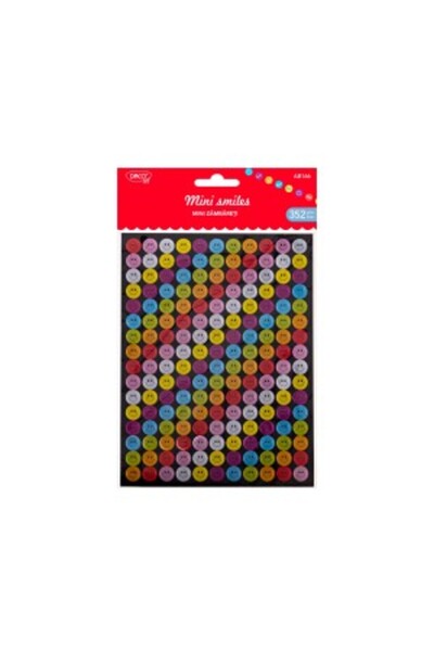 daço Autocolant AB166 Mini fețe zâmbitoare, culoare multicoloră, material hârtie, dimensiuni 14x18,5 cm
