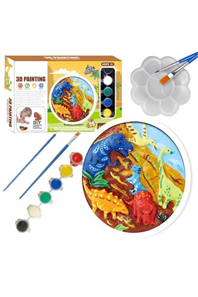 ProNice Set creativ pentru pictură pe panouri ceramice 3D, dinozauri, 6 culori, 30x5x20 cm