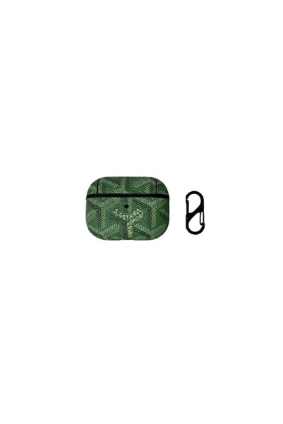 SOHO Husa cu model pentru Apple AirPods Pro, din piele, Verde-Negru