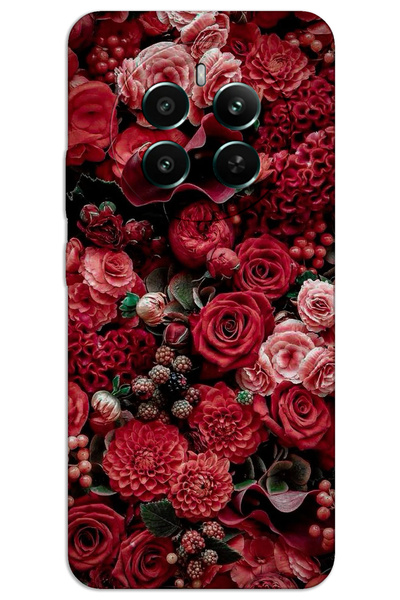 MRCİLETİSİM Realme 12 Pro Case Hd Pattern Printed Back Cover - Roses