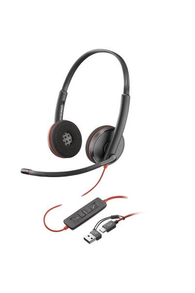 Poly Blackwire 3220 USB-C/A Wired Call Center Headset (Black)