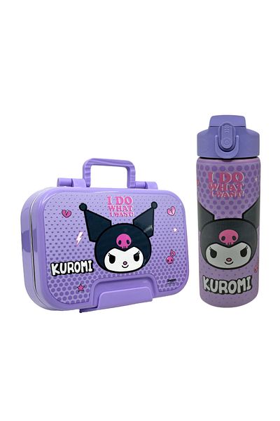 Famebag Kuromi 600 ml Steel Flask-Water Bottle and 1030 ml Steel Lunch Box