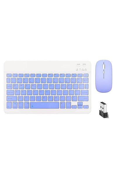 Shopi FKU Bluetooth Keyboard, Wireless Keyboard and Mouse 2.4Ghz USB Rechargeable Lightweight 10IN Univers