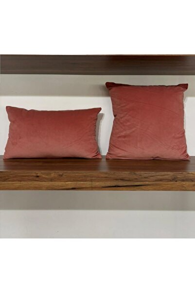KIRLENTİM Pernă de 2 bucăți din catifea de somon simplă, umplută