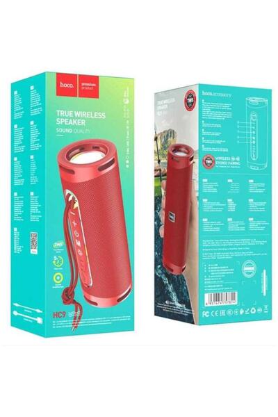 Hoco Portable Speaker HC9 Dazzling Pulse Sports, Bluetooth, AUX, USB, TF Card, FM Radio (Red)