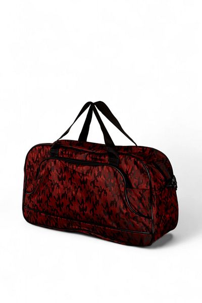 PowerSpeed Unisex Red Camouflage Camouflage Patterned Front Zipper Two Compartment Travel and Sports Bag