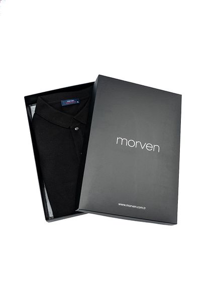 Morven Black Basic Dynamic Fit Relaxed Cut Polo Collar Gift Boxed Knitwear Sweater