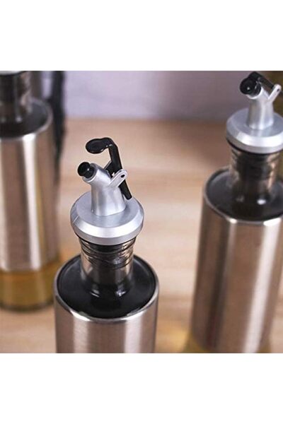 Generic Glass Oil Dispenser Set 300ml + 300ml with Stainless Steel Leakproof Caps