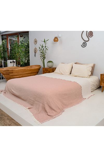 Rikka Home 100% Cotton Double Muslin Summer Blanket 210X225 Soft, Lightweight, Breathable, Double Sided