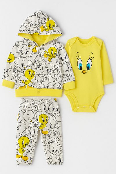 İZYALİF BABY Baby Boy 3-Piece Chick Set with Cardigan Organic Cotton