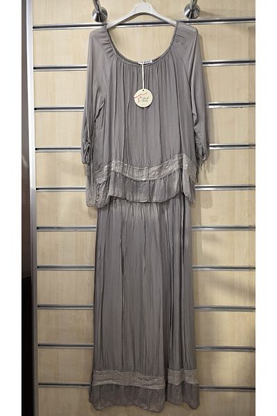 Park Moda Italian Silk Dress with Sequin Detail