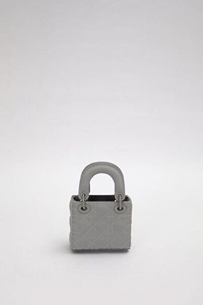 Levidor Gray Mini Size Handbag with Accessory Detail