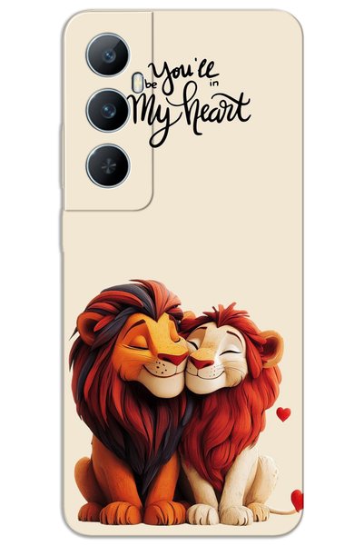 MRCİLETİSİM Realme C65 Case Hd Pattern Printed Back Cover - Lion King