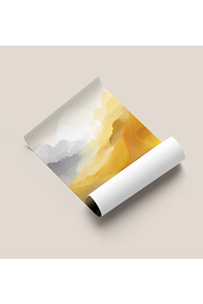 Rosaart Frameless Poster, Digital Print Abstract - Yellow, Living Room Office Decoration