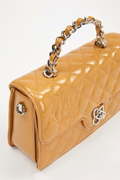 Levidor Khaki Rose Printed Handbag