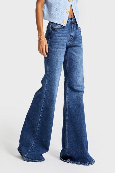 its basic Women's Dark Blue Color 2W5-5 Flare Fit Comfort Fabric Inner Size 83cm Denim Jean
