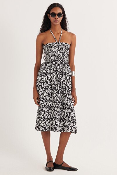 Tudors Rochie de damă, cu model standard, cu șireturi, cu model, din viscoză