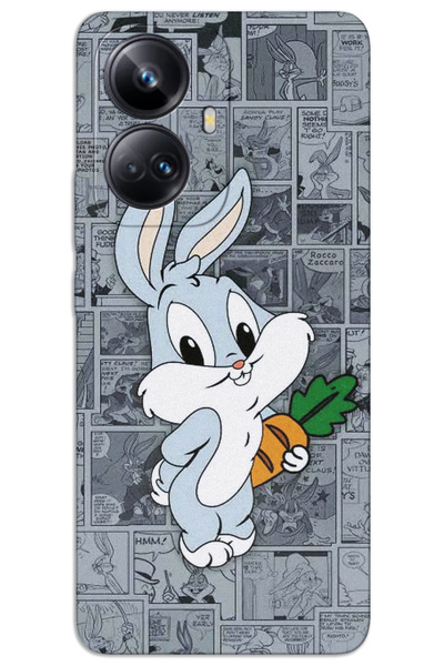 MRCİLETİSİM حافظة Realme 10 Pro Plus 5G ذات غطاء خلفي مطبوع بنمط HD - BugsBun...