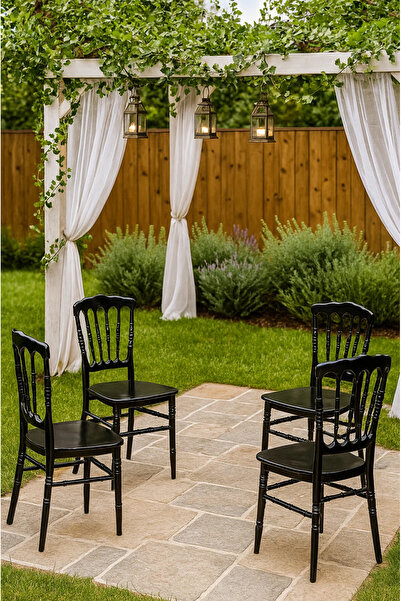 MOBETTO Alin 4 Adet Mutfak Sandalyesi, Yemek, Bahçe, Balkon, Kafe Sandalyesi