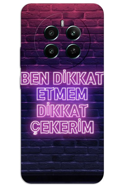 MRCİLETİSİM حافظة Realme 12 Pro Plus ذات غطاء خلفي مطبوع بنمط HD - انتبه