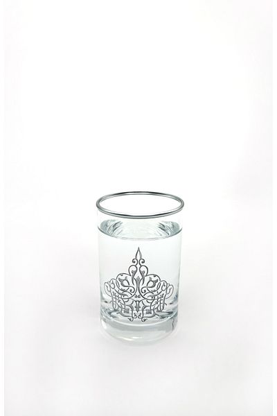 ÖzcamKristal 6 Pieces of Gökçe Motif Coffee Side Water Cup for 6 People