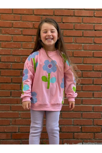 GÖKJOY BUTİK Premium Quality Flower Printed Girl's Suit