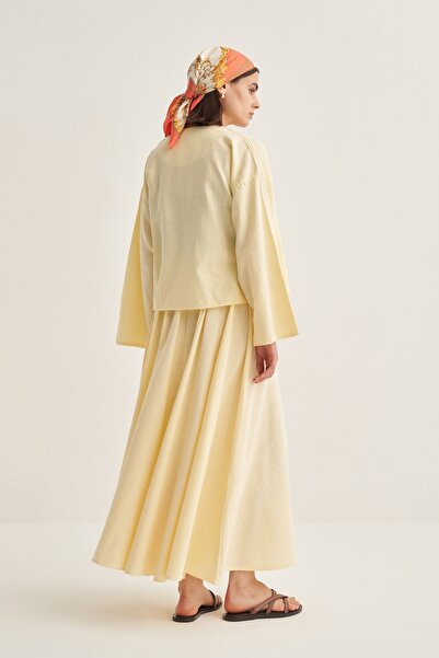 EBU Prive Women's Organic Cotton Short Kimono Butter