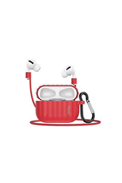 Hoco Защитен калъф за Apple AirPods Pro, термопластичен, с карабинер, червен