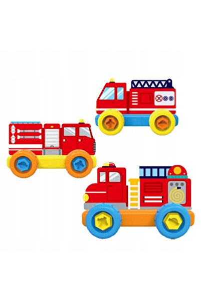 ProNice Constructor ProNice, Fire Trucks, 3 Bases, 16 Screws, Bright Colors