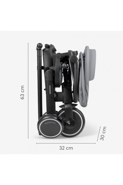 Kikka Boo 8in1 Tricycle for Children KikkaBoo Trix 2 Gray Ultra-Foldable, from 10 months to 22kg, Aluminum Frame