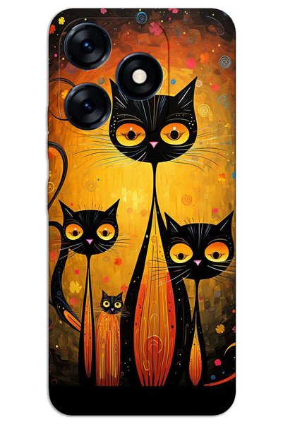 MRCİLETİSİM Tecno Spark 10 Pro Case Hd Pattern Printed Back Cover - Cats