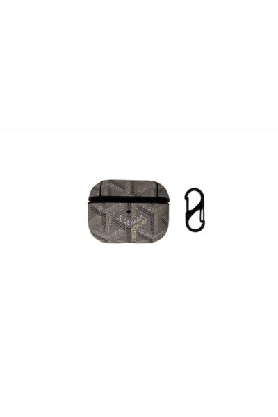 SOHO Θήκη με σχέδιο για Apple AirPods Pro, από οικολογικό δέρμα, Γκρι-Μαύρο