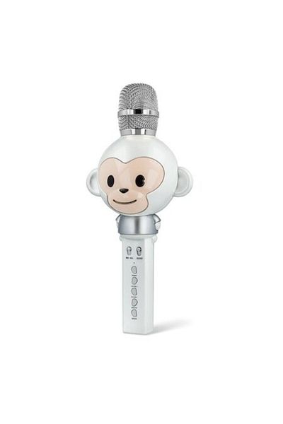 SOHO Monkey-shaped karaoke microphone, sound effects, for children, Silver