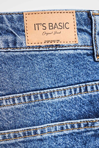 its basic Blugi damă flare fit, culoare albastru închis, țesătură confortabilă, lungime interioară 83 cm, cod 2w5-5