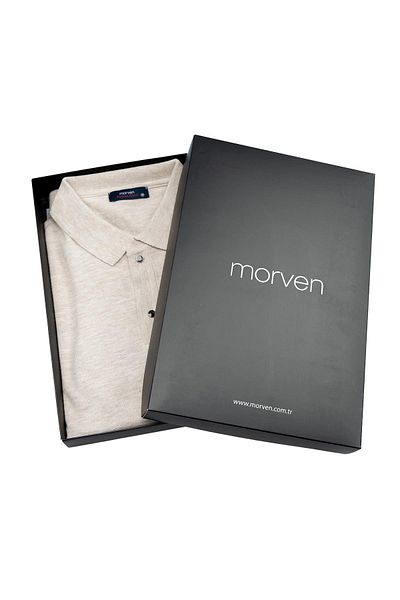 Morven Beige Basic Dynamic Fit Relaxed Cut Polo Collar Gift Boxed Knitwear Sweater